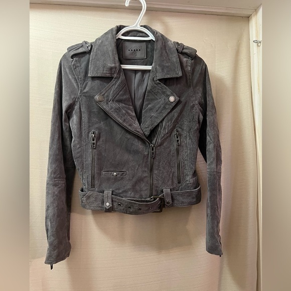 Blank NYC Jackets & Blazers - BLANKNYC women’s belted moto jacket size xsmall grey